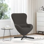 vidaXL Fauteuil œuf Gris foncé Tissu ressemblant à de la laine bouclée