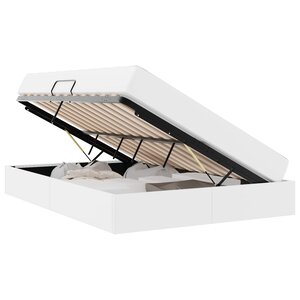 vidaXL Lit avec rangement et matelas avec matelas 2 Pièces Blanc Cuir