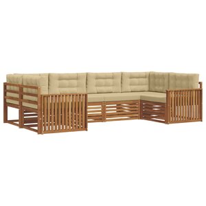 vidaXL Ensemble de canapés d'extérieur 6 pc Naturel et Beige