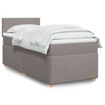 vidaXL Sommier à lattes de lit avec matelas Taupe 90x200 cm Tissu
