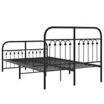 vidaXL Cadre de lit métal sans matelas avec pied de lit noir 120x200cm