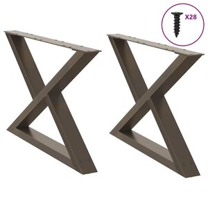 vidaXL Pieds de table basse 2 pièces Acier naturel 70 x (42-43 3) cm Acier