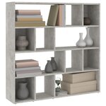 vidaXL Bibliothèque/Séparateur de pièce Gris béton 105x24x102 cm
