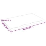vidaXL Étagère murale 80x50x2 cm bois de chêne massif non traité