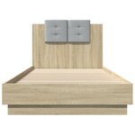 vidaXL Cadre de lit avec LED sans matelas chêne sonoma 90x200 cm
