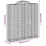 vidaXL Paniers à gabions arqués 11 Pièces 200x50x220/240 cm Fer galvanisé