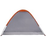 vidaXL Tente de camping à dôme 4 personnes gris et orange imperméable