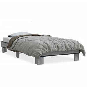 vidaXL Cadre de lit sans matelas sonoma gris 90x200 cm