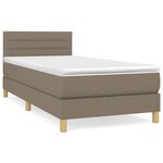 vidaXL Sommier à lattes de lit avec matelas Taupe 90x200 cm Tissu