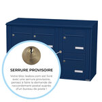 Bloc collectif leabox.com  3x2  grade 3  simple face  Extérieur  fixation murale   Bleu Saphir RAL 5003 finition brillante