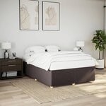 vidaXL Cadre de lit sans matelas marron foncé 140x190 cm tissu