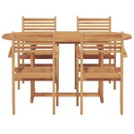 vidaXL Ensemble de salle à manger pour jardin 5 Pièces Marron