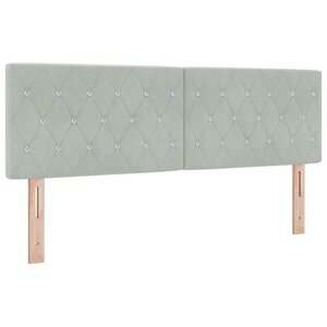 vidaXL Tête de lit LED avec bandes LED Gris clair 160 cm Velours