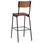 vidaXL Mobilier de bar 3 Pièces Acier Marron Noir