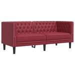 vidaXL Canapé à 2 places Chesterfield rouge bordeaux similicuir