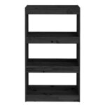 vidaXL Bibliothèque/Séparateur de pièce Noir 60x30x103 5 cm Pin massif