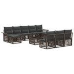 vidaXL Ensemble de canapé de jardin 11 Pièces Gris polyrotin