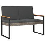 vidaXL Banc extérieur Gris et Gris foncé 107 x 61 x 80 cm polyrotin
