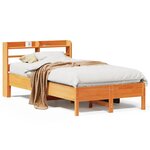 vidaXL Cadre de lit sans matelas cire marron 90x190 cm bois pin massif
