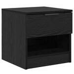 vidaXL Armoire de lit avec tiroir 2 Pièces Chêne noir 40 x 39 x 40 cm