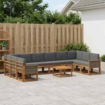 vidaXL Ensemble de canapés d'extérieur 11 pc Naturel et Anthracite
