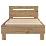 Cadre de lit vidaXL avec lumières LED Chêne Artisan 100x200 cm
