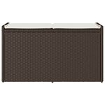 vidaXL Banc de rangement extérieur coussin marron 100cm résine tressée