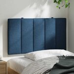 vidaXL Coussin de tête de lit Hanko bleu 90 cm tissu