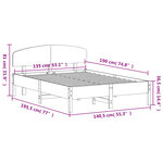 vidaXL Cadre de lit sans matelas cire marron 135x190cm bois pin massif