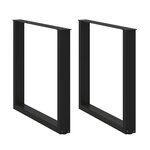 vidaXL Pieds de table à manger en U 2 pièces Noir 90 x (72-73) cm Acier