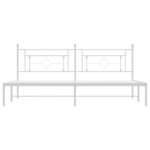 vidaXL Cadre de lit métal sans matelas et tête de lit blanc 193x203 cm