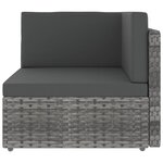 vidaXL Canapé d'angle sectionnel Résine tressée Gris