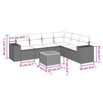 vidaXL Salon de jardin avec coussins 7 Pièces beige résine tressée