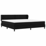 vidaXL Lit Box Spring Noir de avec Matelas  200x200 cm  Tissu