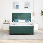 vidaXL Lit à ressorts avec matelas Vert foncé 140 x 200 cm tissu
