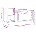 vidaXL Meuble TV Blanc 100x35x55 cm Bois d'ingénierie