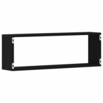 vidaXL Étagère murale avec étagère 2 Pièces Chêne Noir 80 x 15 x 26 cm