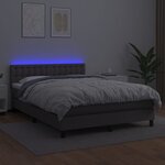 vidaXL Sommier à lattes de lit avec matelas et LED Gris 140x200 cm
