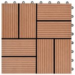 vidaXL Carreaux de terrasse 22 Pièces 30 x 30 cm 2 m² WPC Marron