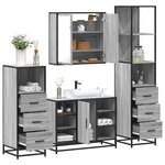 vidaXL Ensemble de meubles de salle de bain 4 Pièces sonoma gris