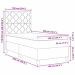 vidaXL Lit à ressorts avec tête de lit Marron foncé 100 x 200 cm tissu
