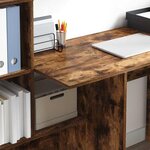 vidaXL Bureau Chêne fumé 131 5 x 50 x 106 5 cm Bois d'ingénierie