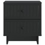 vidaXL Cabinet de chevet avec tiroir 2 Pièces Noir 43 x 34 5 x 47 5 cm