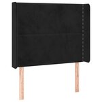 vidaXL Sommier à lattes de lit matelas et LED Noir 100x200 cm Velours