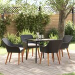 vidaXL Ensemble de salle à manger de jardin 5 pièces en poly rattan noir