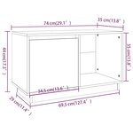 vidaXL Meuble TV Blanc 74x35x44 cm Bois de pin massif