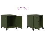 vidaXL Table de chevet vert olive 36x39x43 5 cm acier