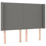 vidaXL Sommier à lattes de lit avec matelas Gris foncé 140x200cm Tissu