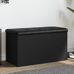 vidaXL Banc de rangement noir 82x42x45 cm bois d'ingénierie