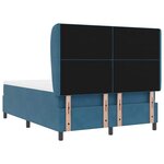 vidaXL Lit à ressorts avec matelas Bleu foncé 140 x 200 cm Velours